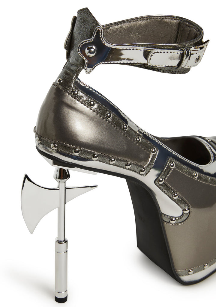 Chrome Axe Armor Platform Heel