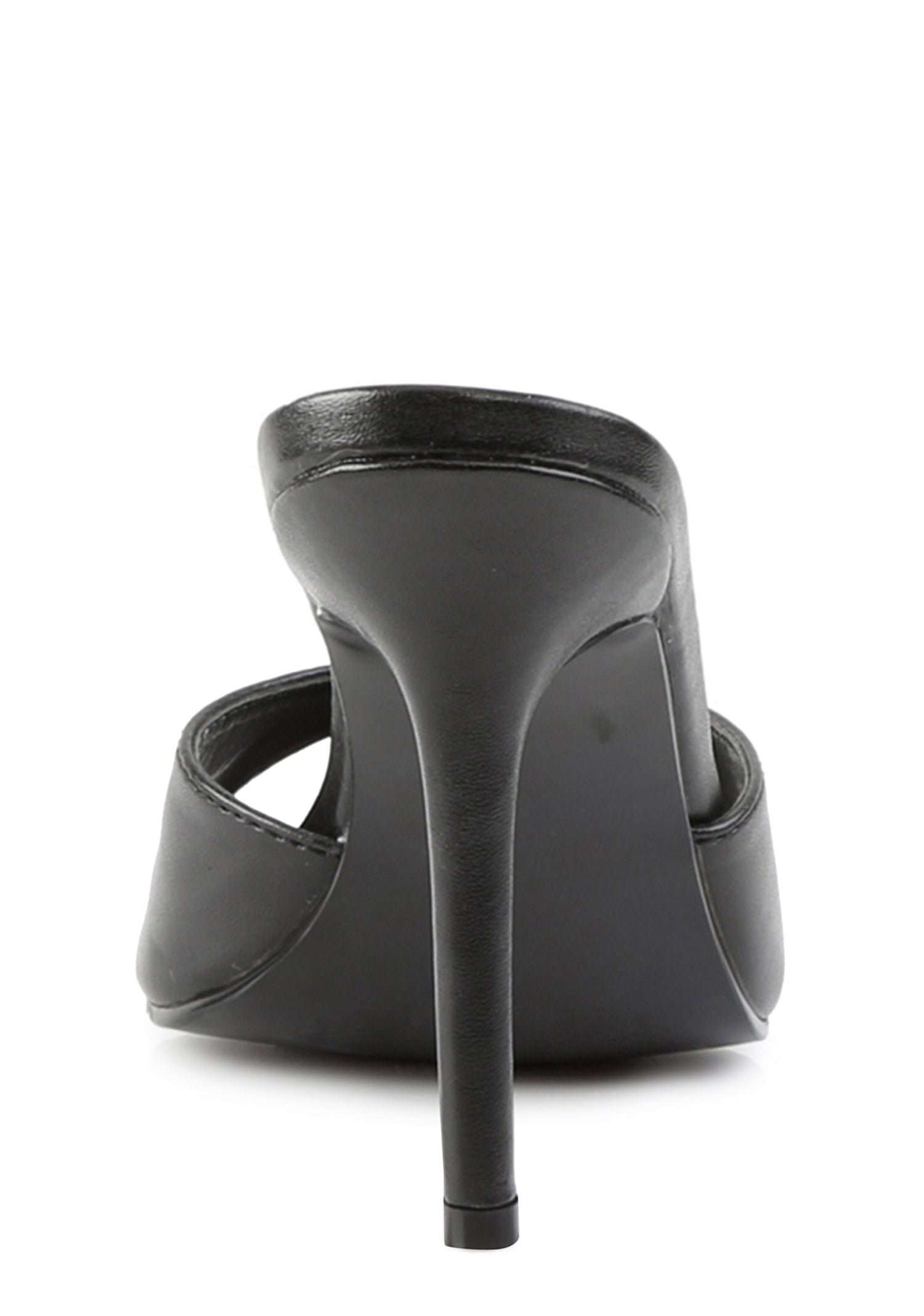 Classique-01 Peep Toe Matte Heels - Black