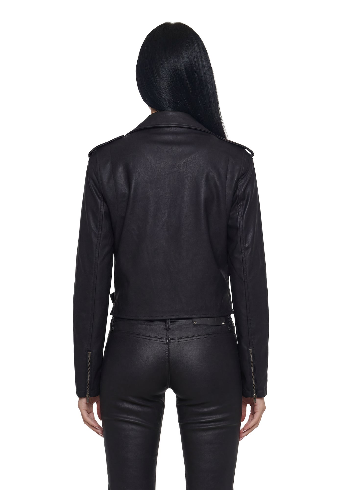 Siren Waxed Leather Moto Jacket