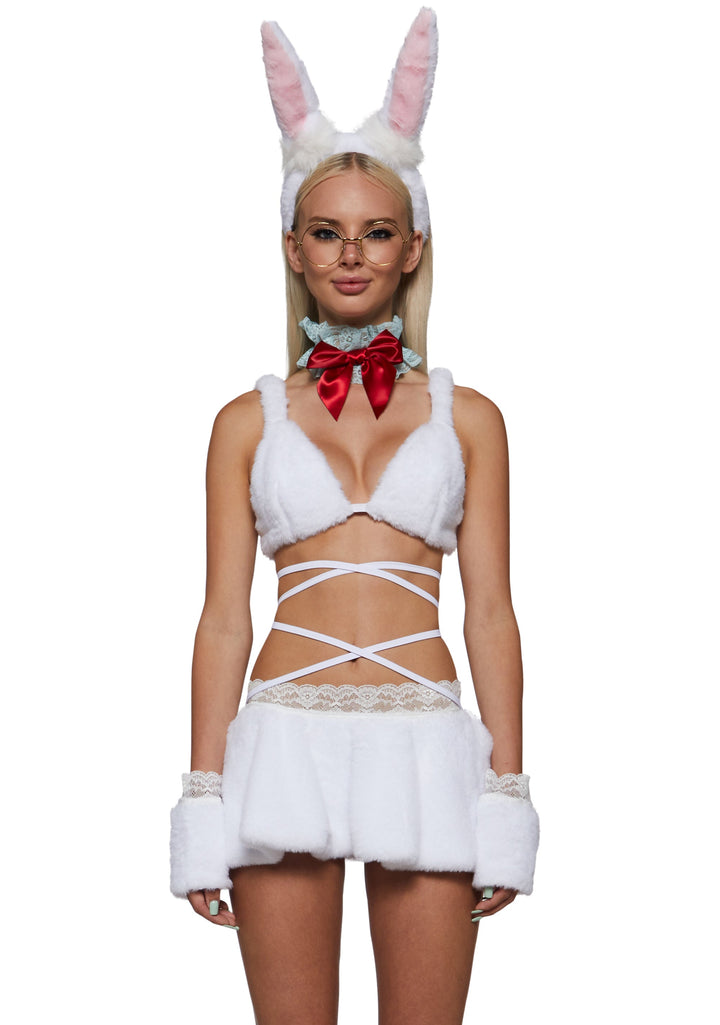 Furry Alice Rabbit Costume with Clock Purse