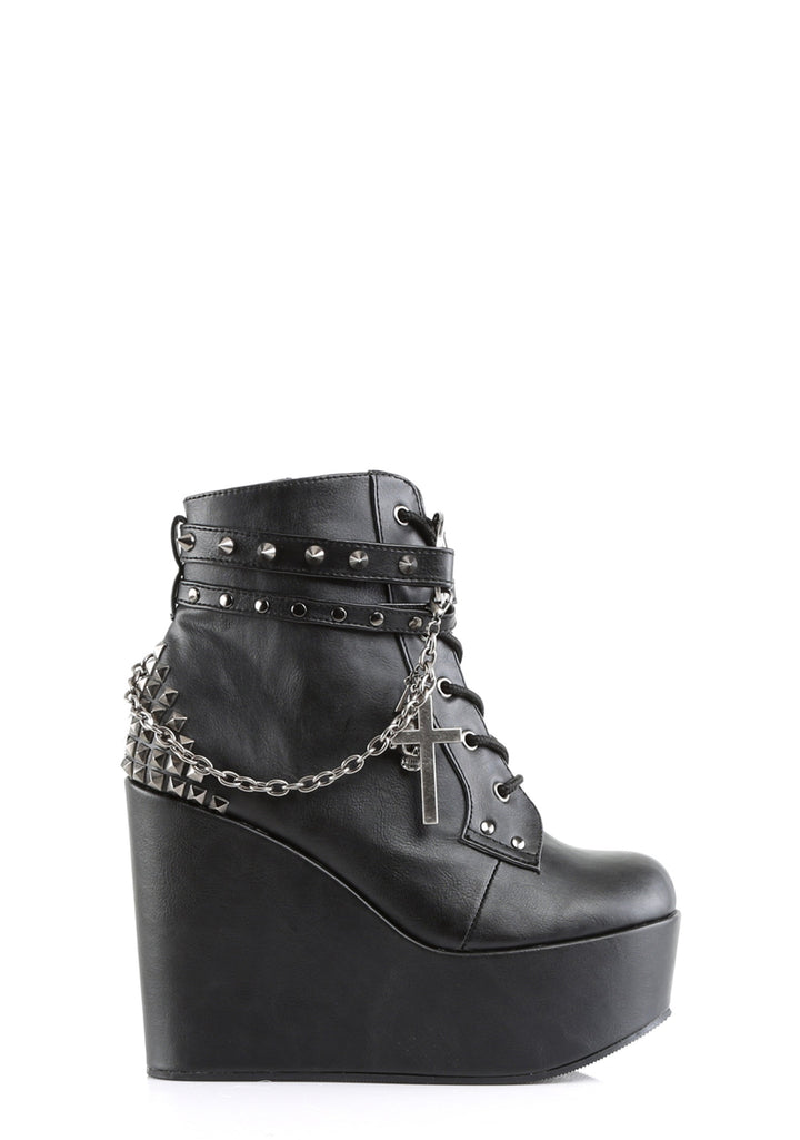 Poison-101 Platform Wedge Ankle Boots
