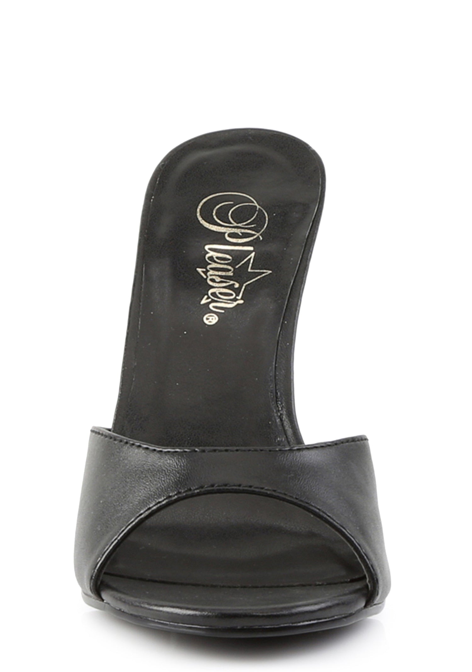 Classique-01 Peep Toe Matte Heels - Black