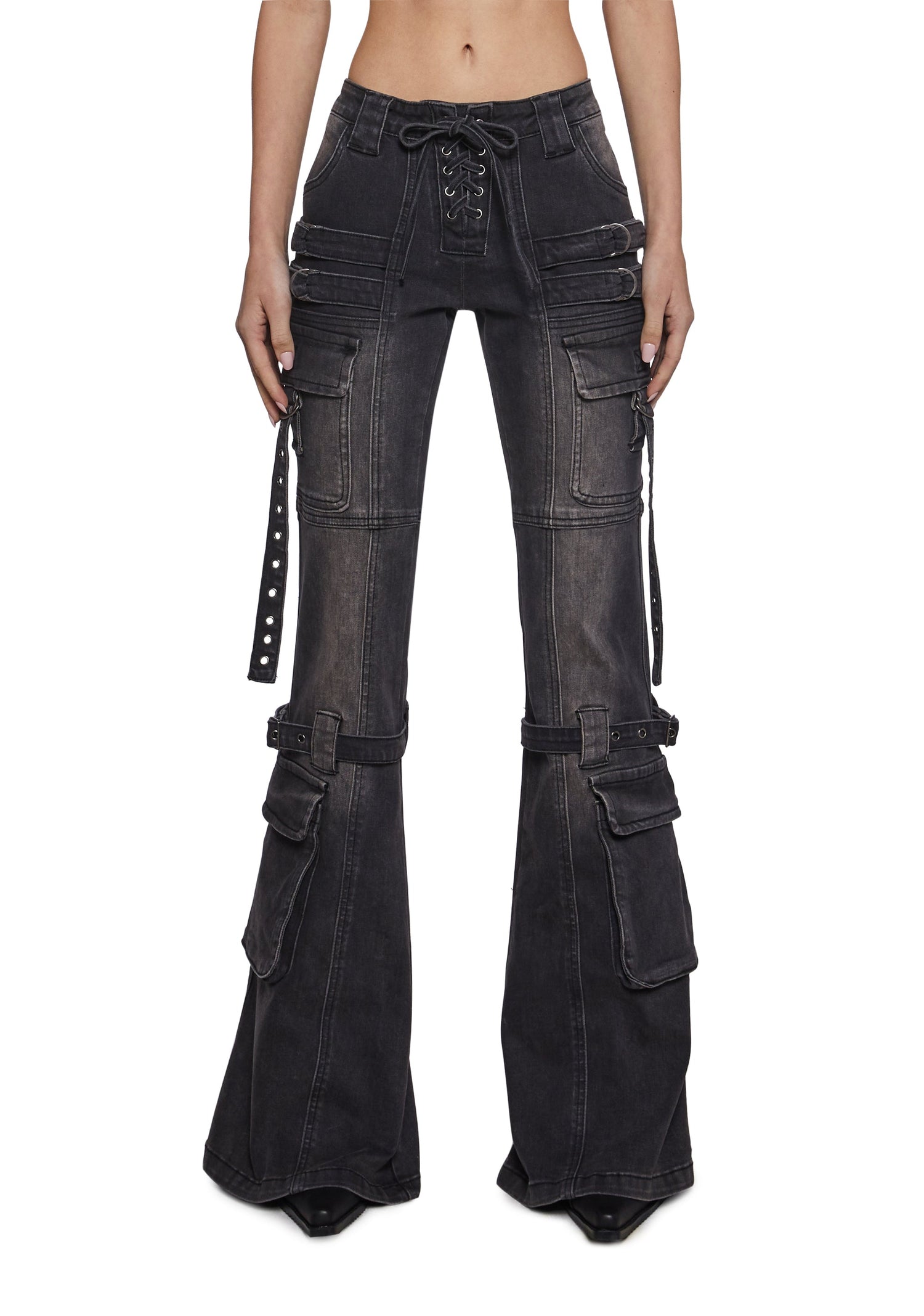 Level Up Cargo Fitted Jeans - Black