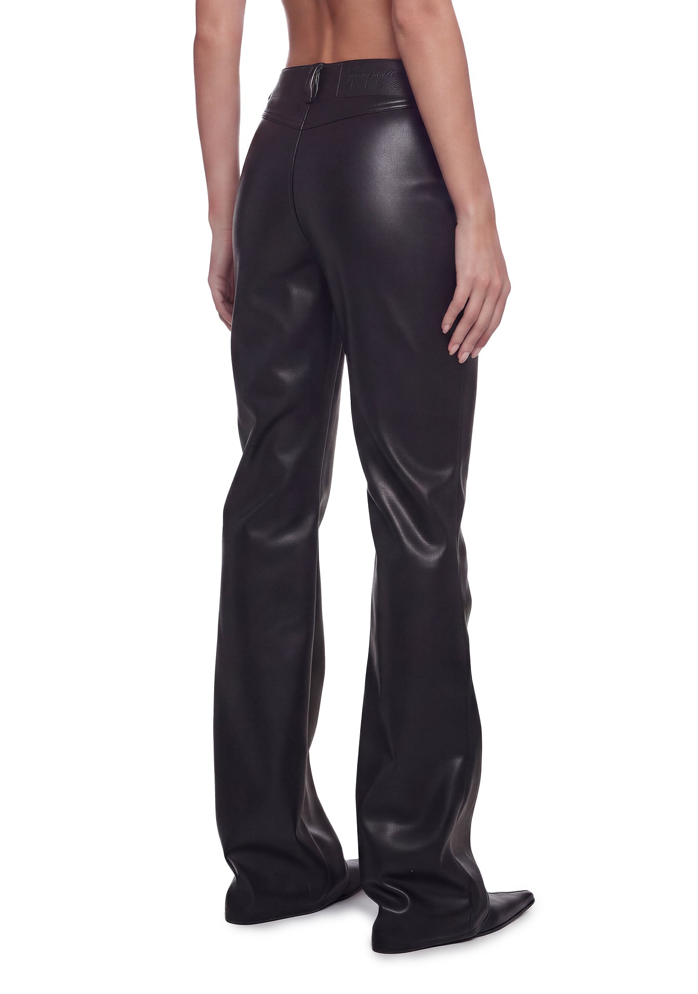 Elle Low Rise Jeans - Leather