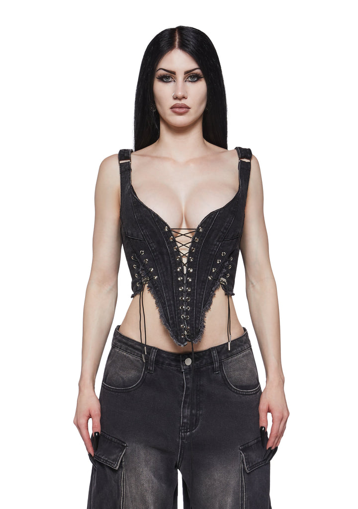 XTC Denim Corset - Black