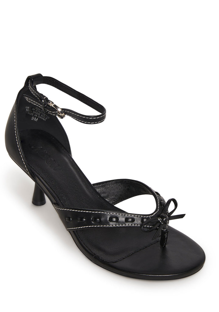 Lexi Ankle Strap Thong Sandal - Black