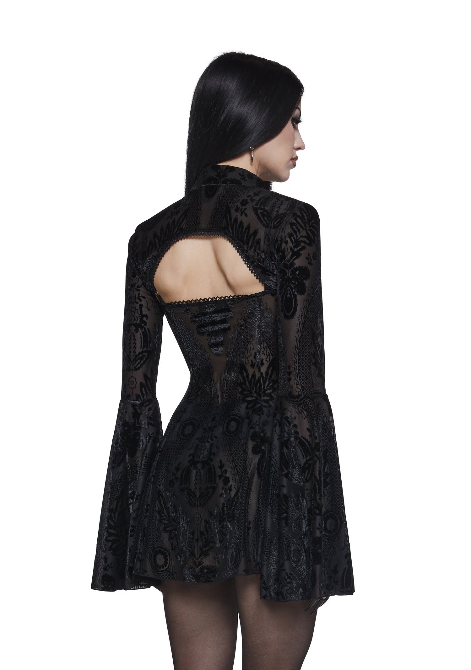 Druid’s Sister Mini Dress And Shrug Set - Black