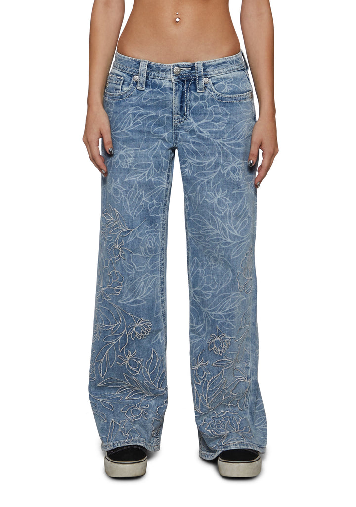Peony Wide Leg Jeans Light Wash