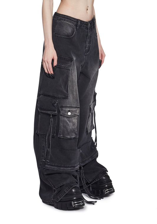 Wicked Persuasion Cargo Jeans - Black