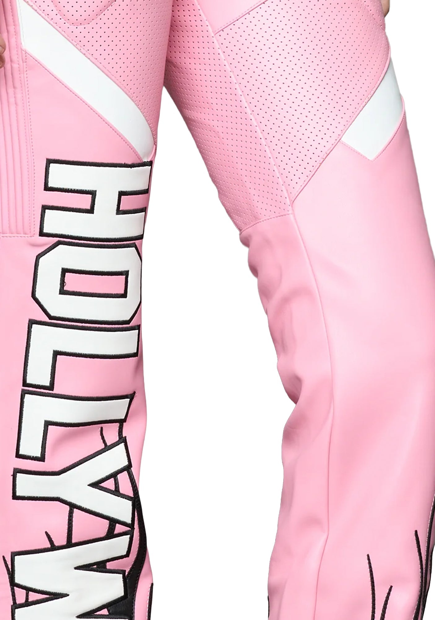 Hollywood Asymmetrical Moto Trousers - Pink