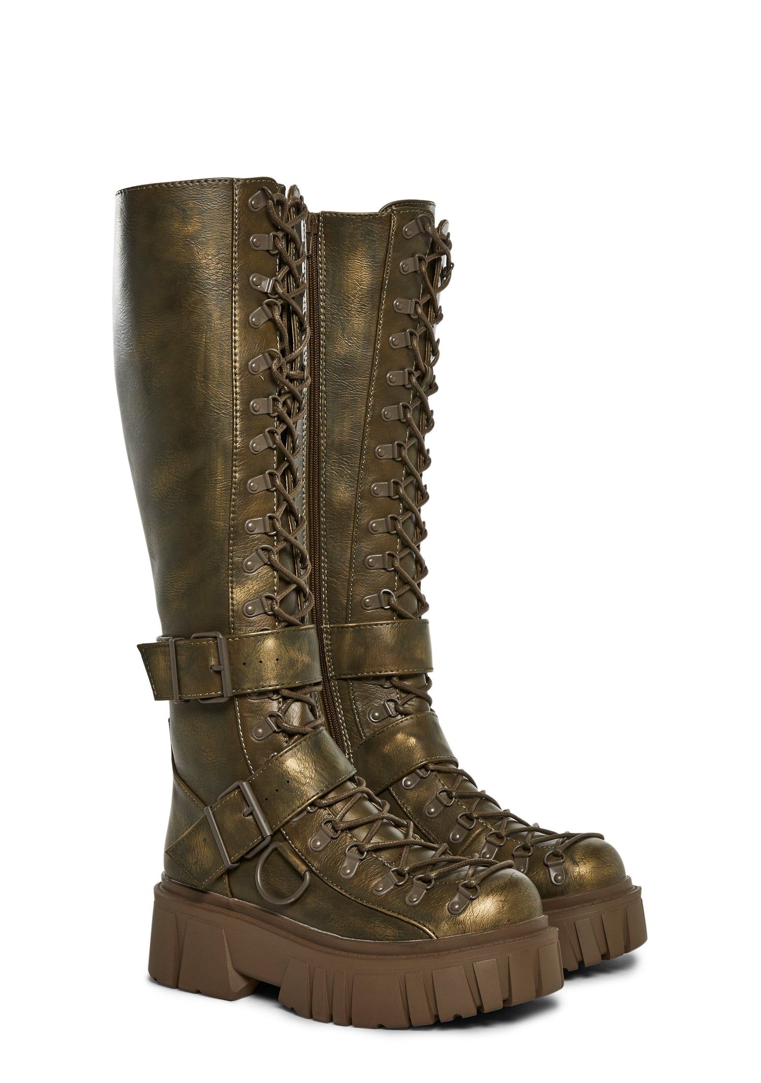 Low Traitor Knee High Boots - Gold