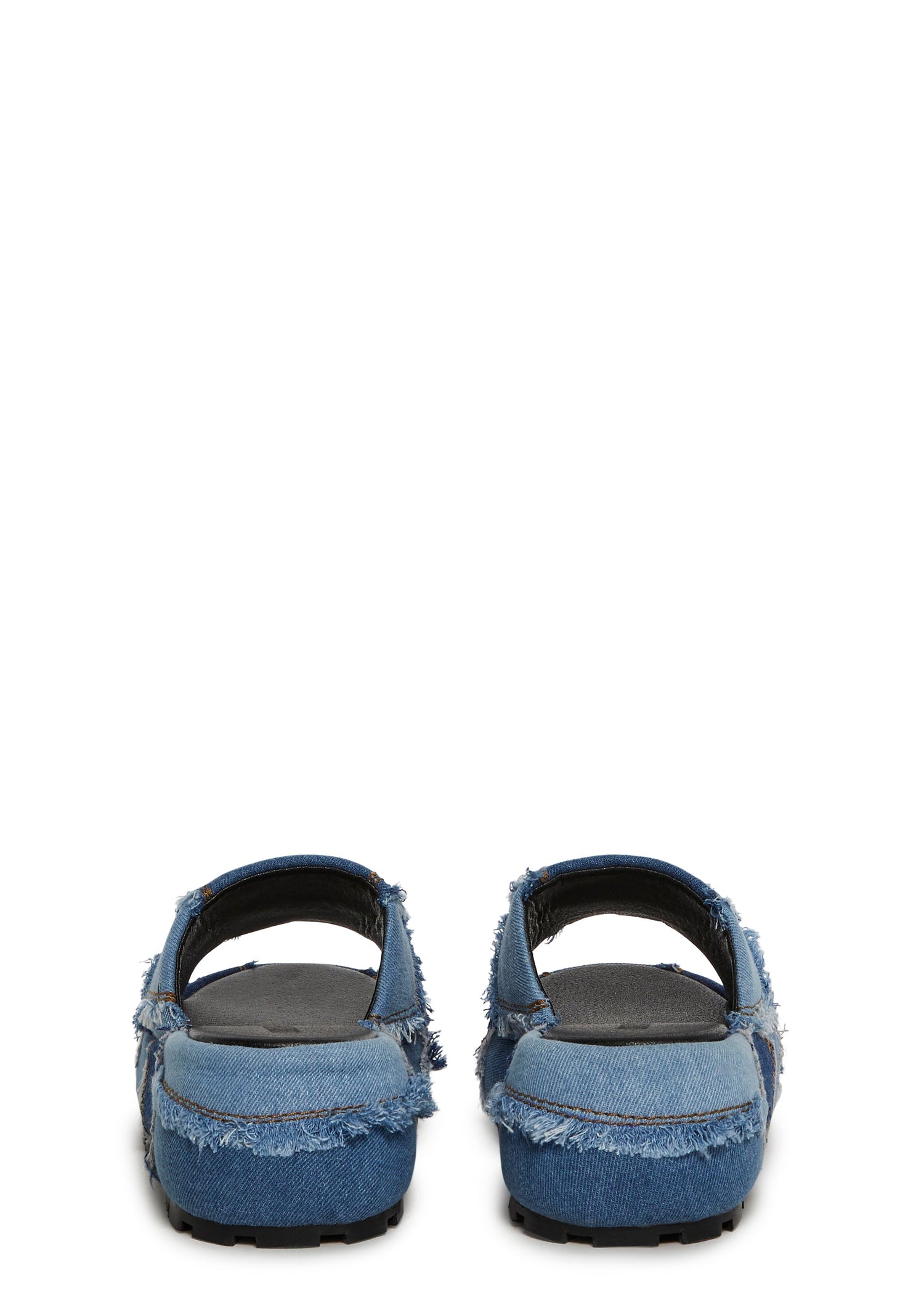Patchwork Denim Slides