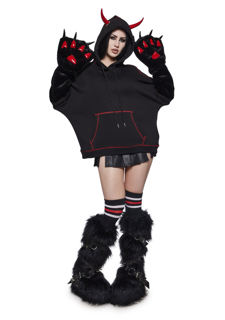 Devil Oversized Hoodie with Big Paws