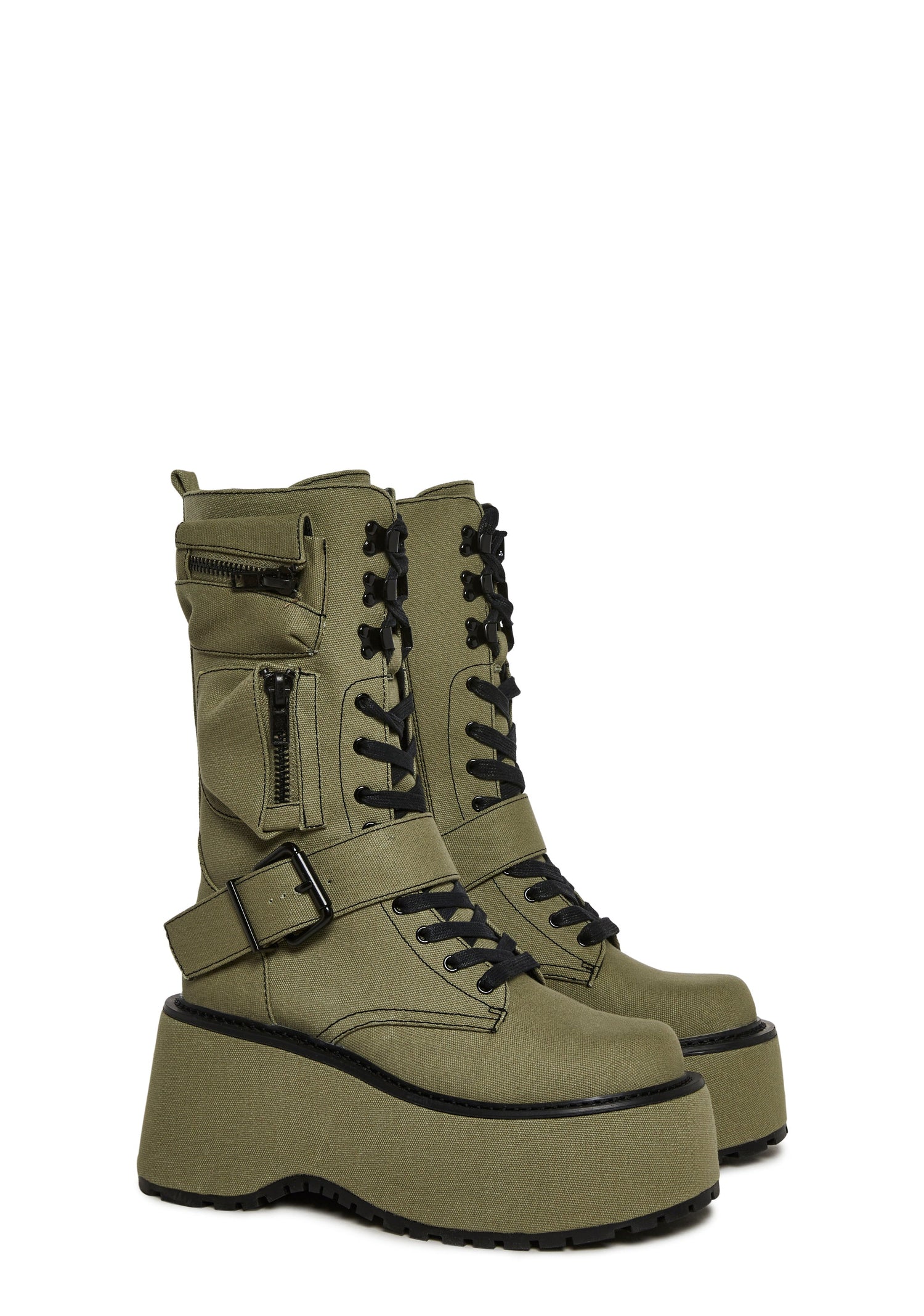 Obsidian Platform Zip-Up Boots