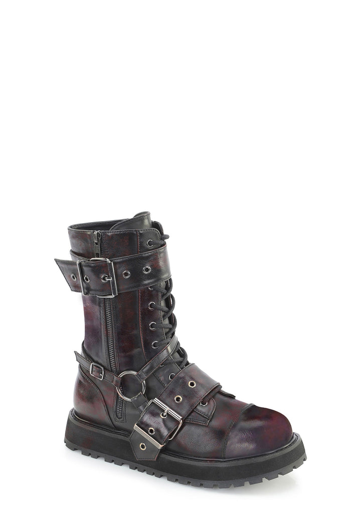 Valor-220 Mid Calf Combat Boots - Red