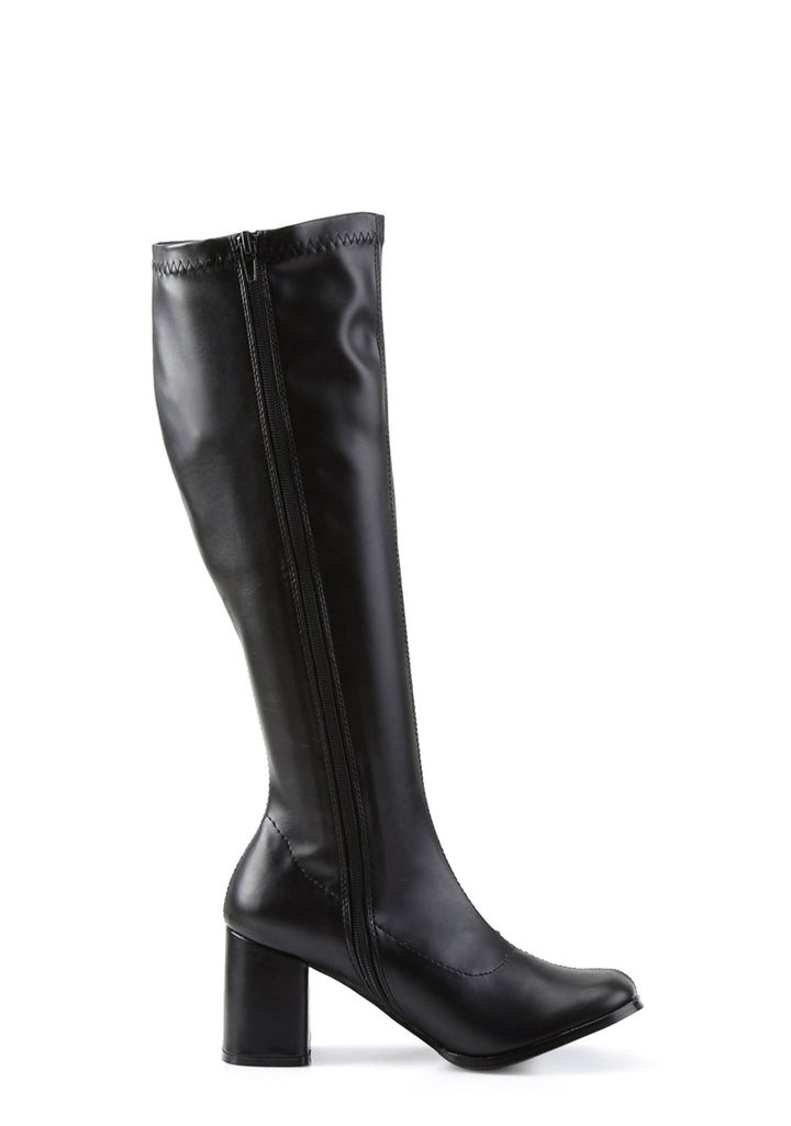 Gogo 300 Matte Knee High Boots - Black