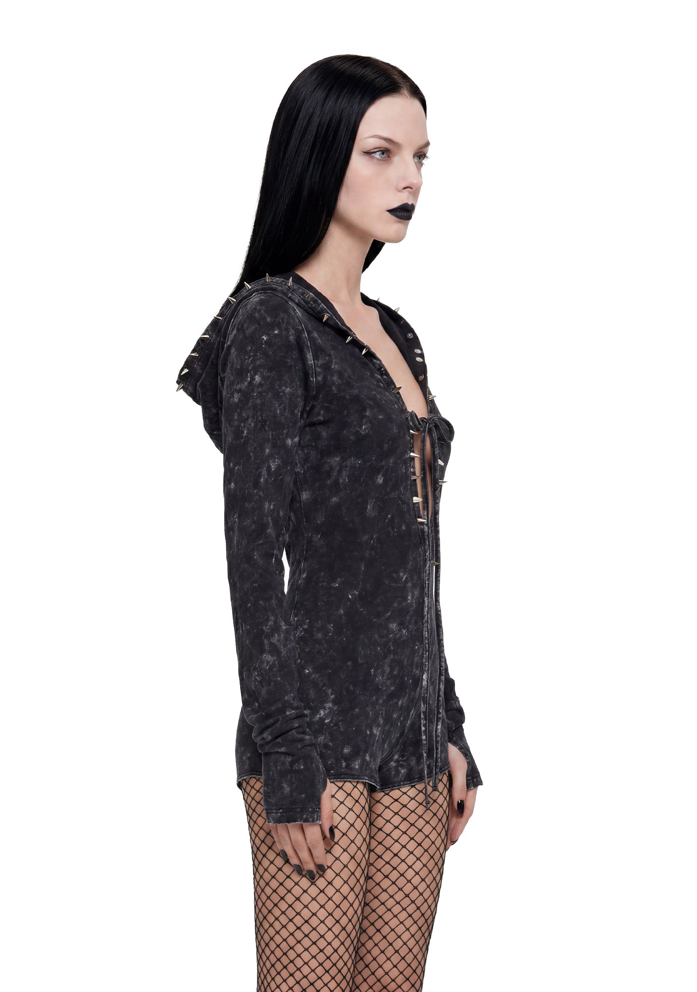 Death Guild Studded Hooded Romper