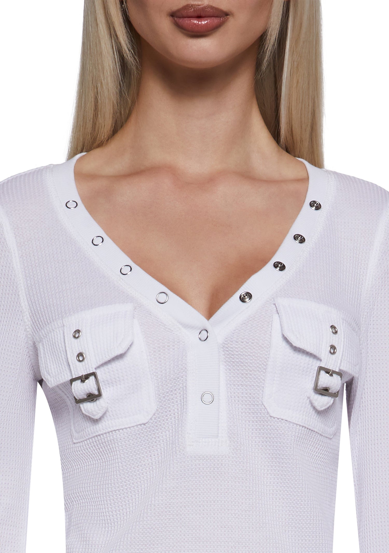 Brianna Long Sleeve Top - White