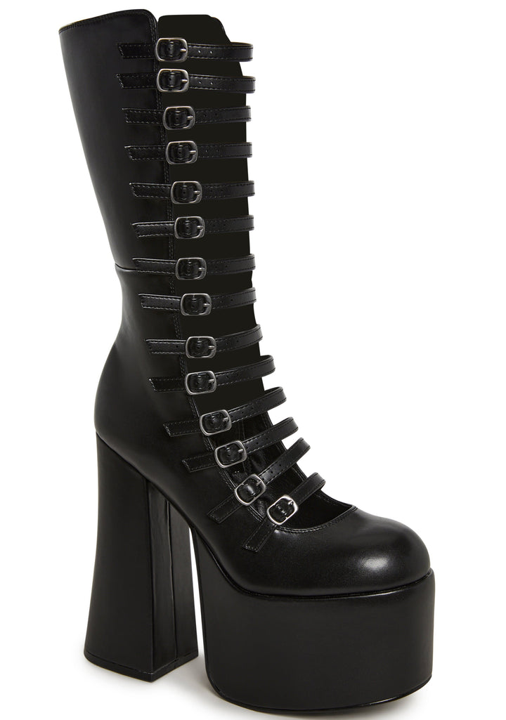 Hardcore Dazzle Platform Boots - Black
