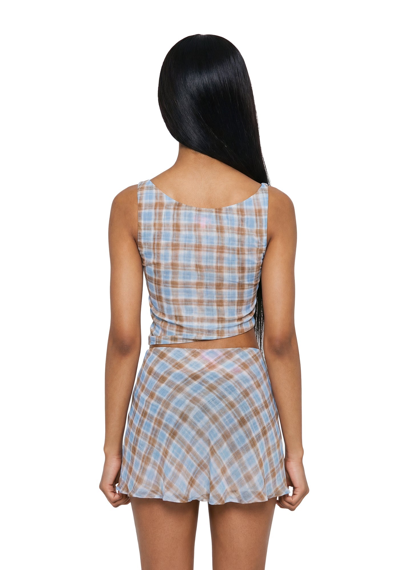 Sussex Plaid Off The Shoulder Set