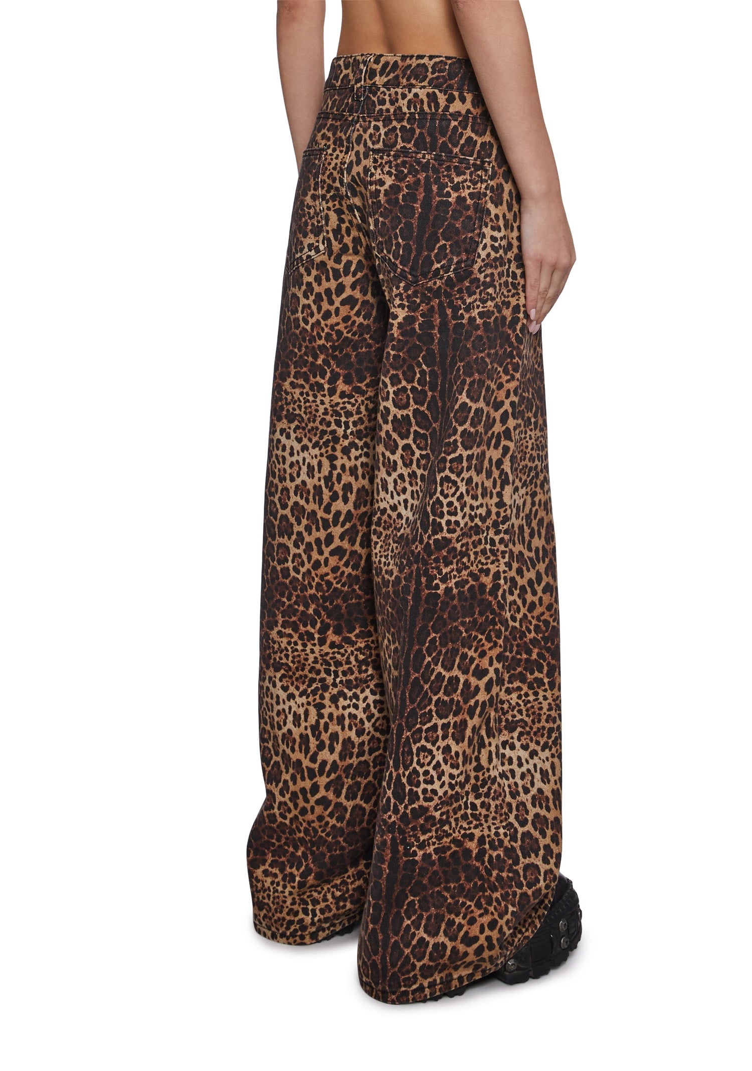 Sinful Attitude Wide Leg Jeans - Leopard