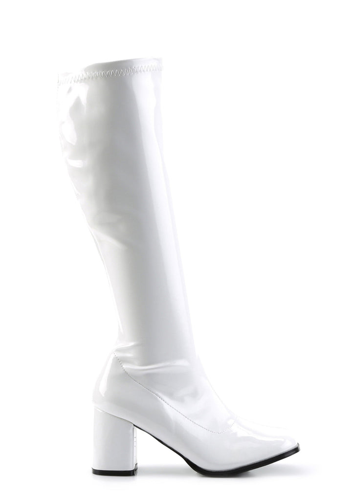 Gogo 300 Knee High Boots - White