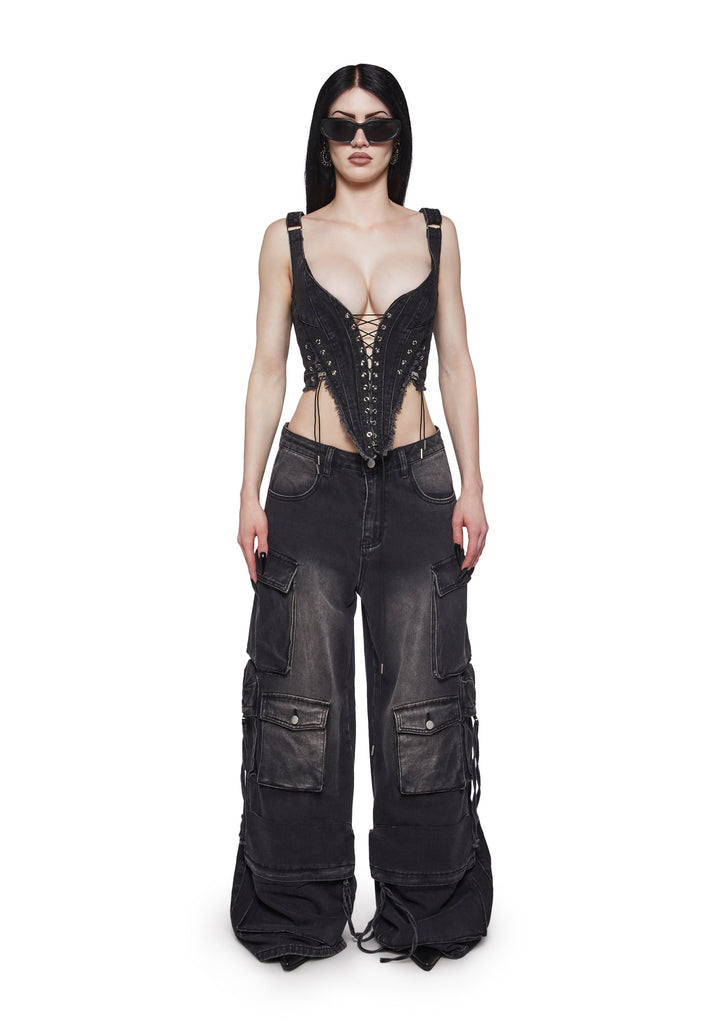 XTC Denim Corset - Black