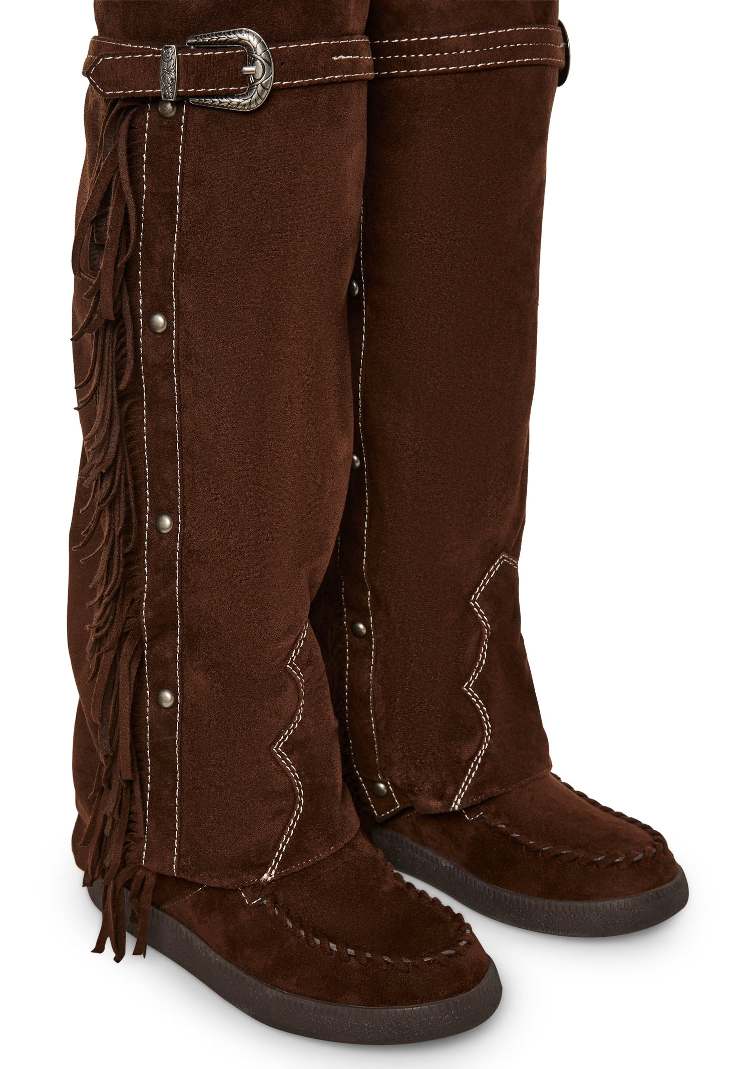 Fringe Thigh High Wedge Boot