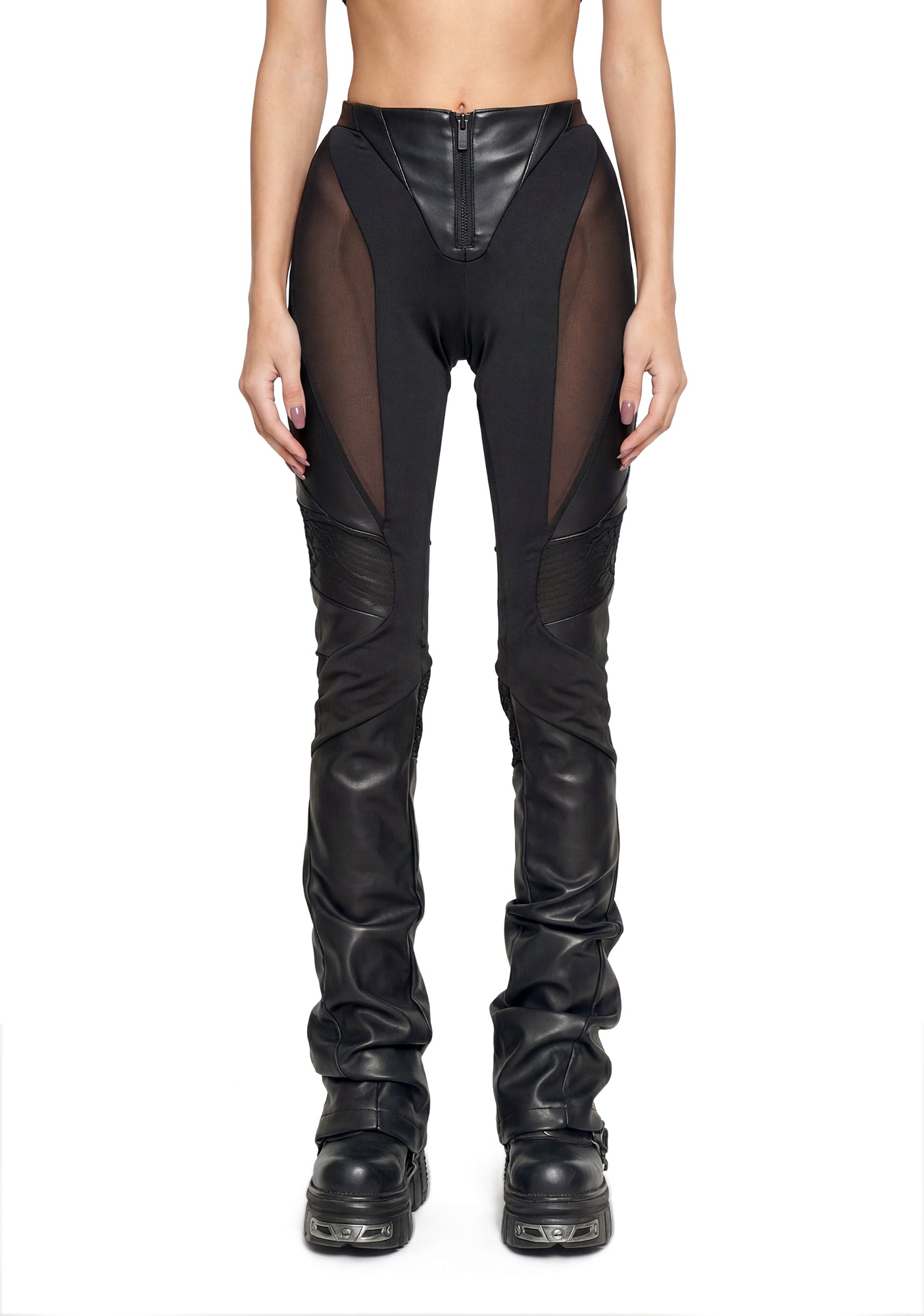 Moto Mesh Pants - Black