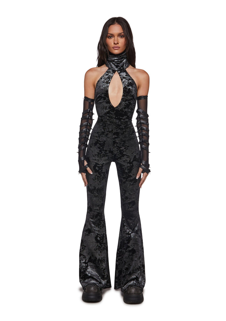 Kitana Velvet Jumpsuit with Mask