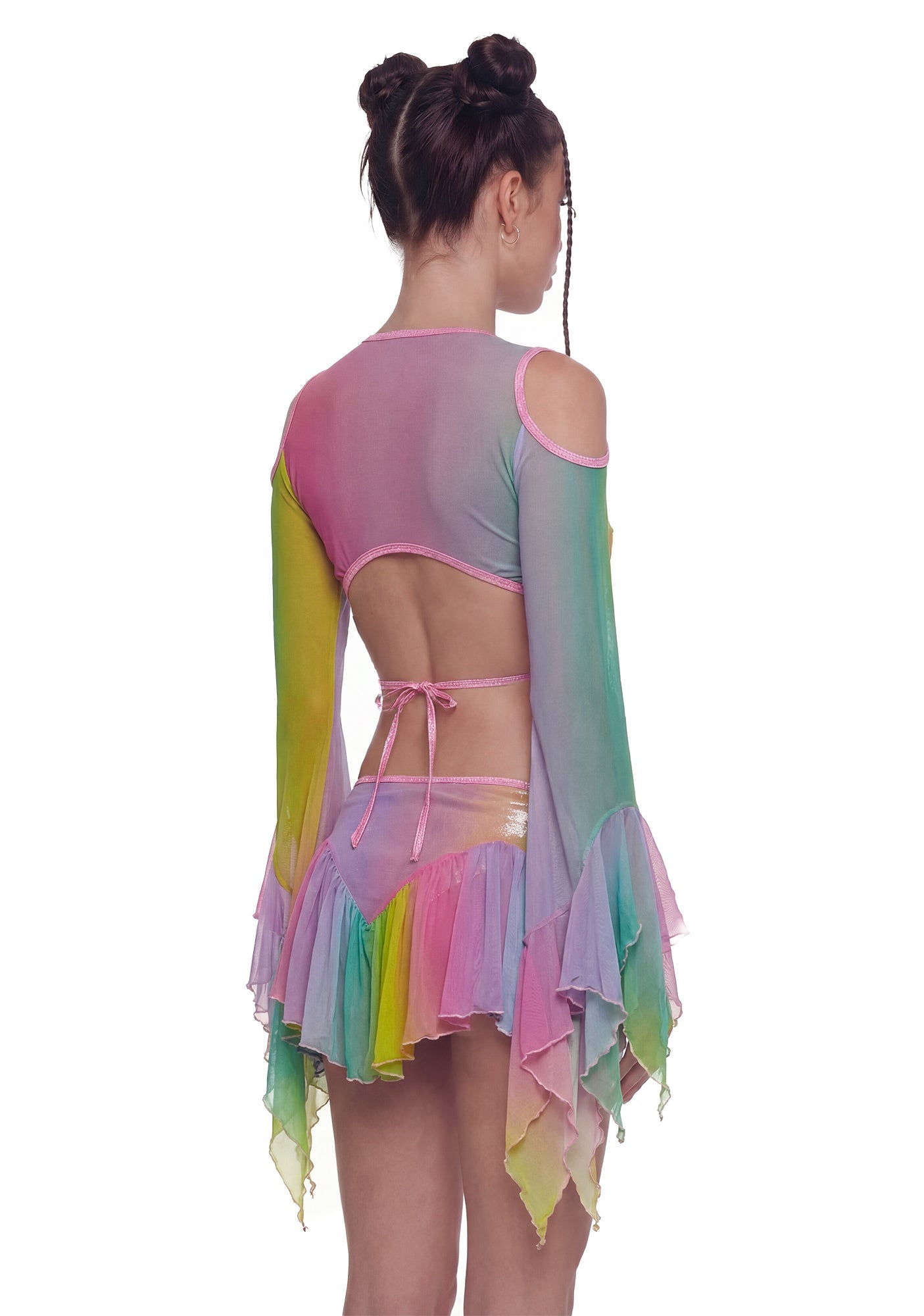 Fairy Mesh Top and Skirt Set - Rainbow