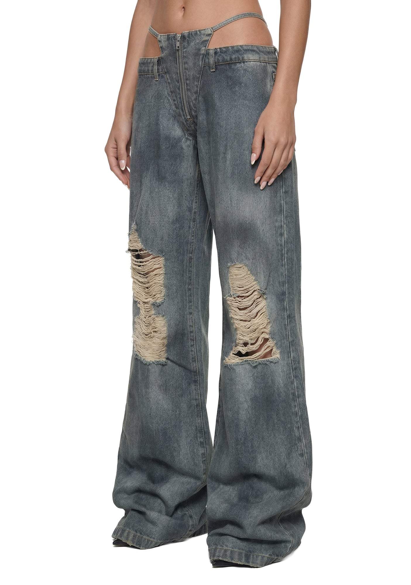 Denim Thong Pants - Blue Smoke
