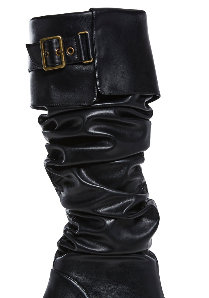 Ren Faire Slouchy Boots - Black