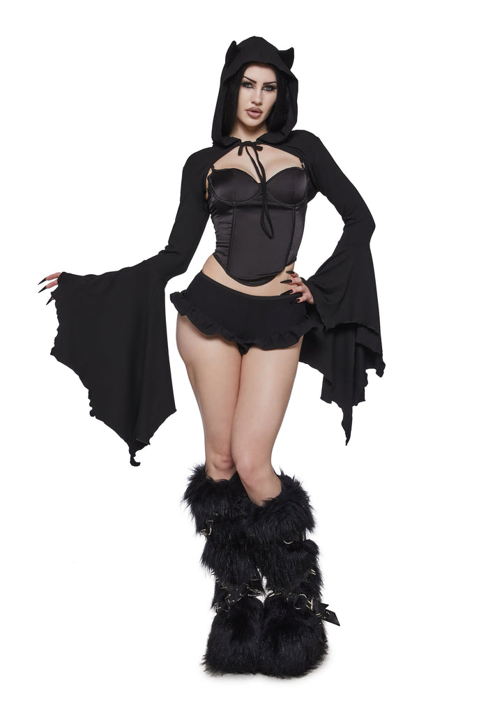 Haunted Black Micro Shorts