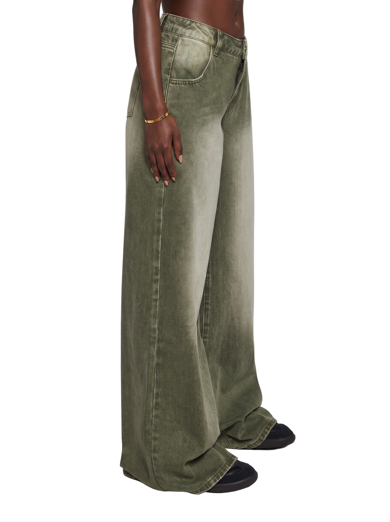 Sinful Attitude Wide Leg Jeans - Green