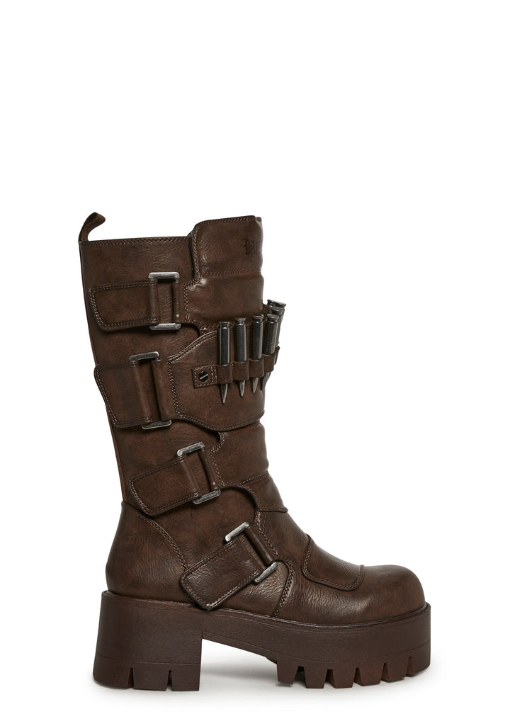 Warp Bullet Combat Boots - Brown