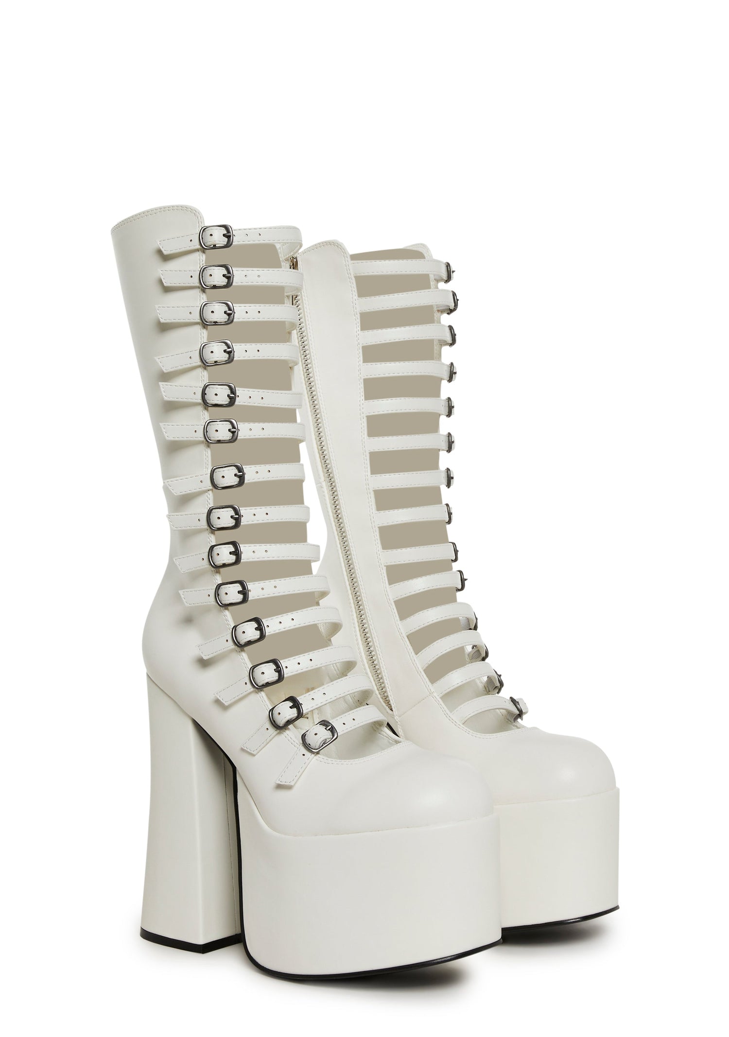 Hardcore Dazzle Platform Boots - White