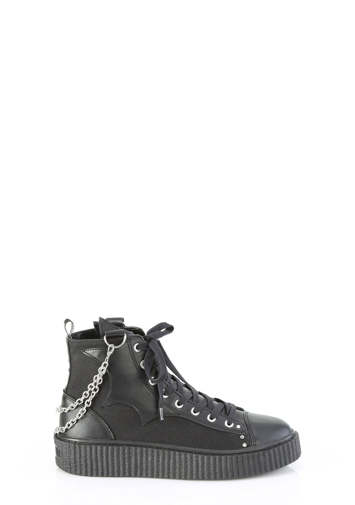 Sneeker-230 Bat Wing Platform High Top Sneaker