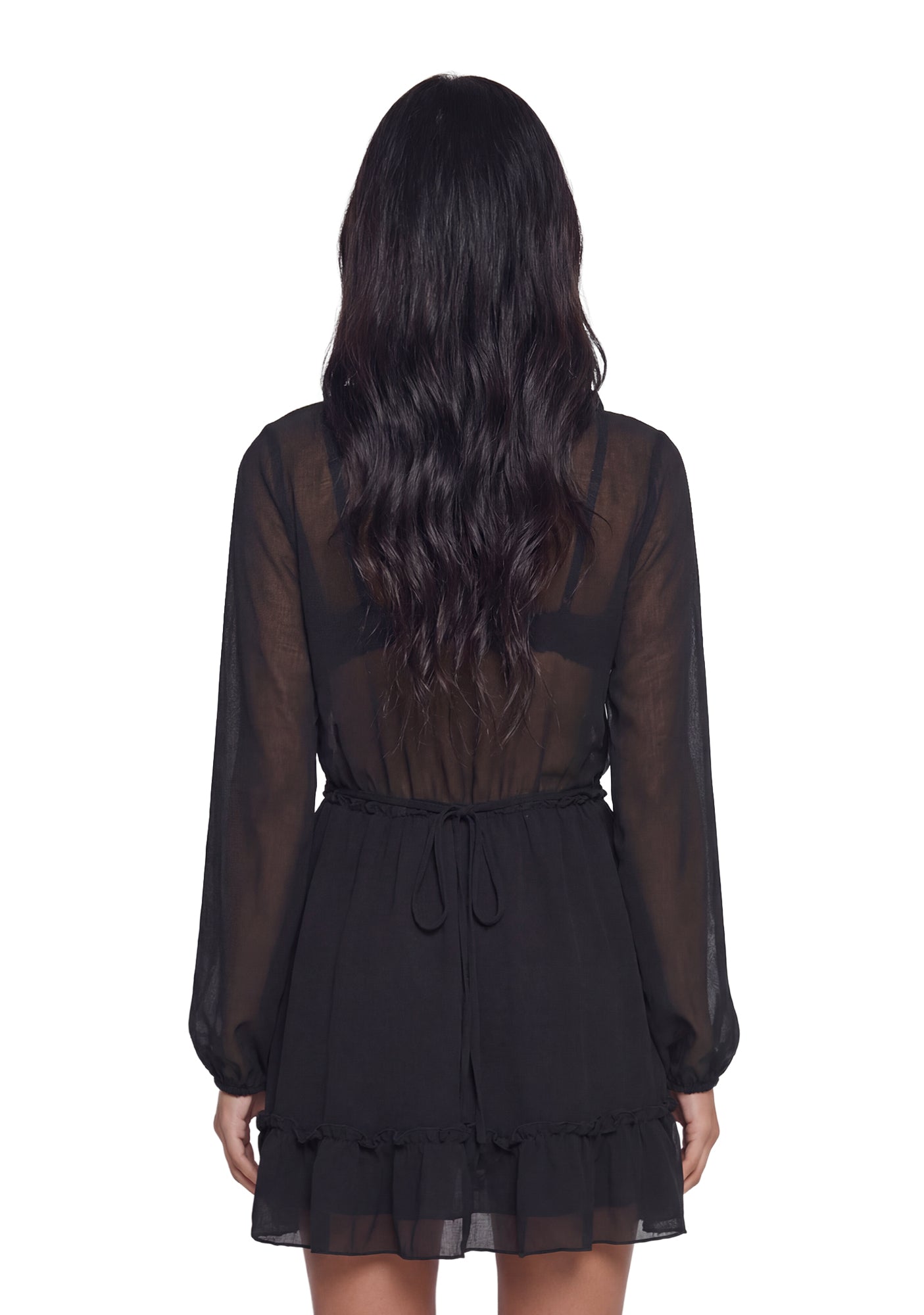 Sunset Chaser Babydoll Dress - Black