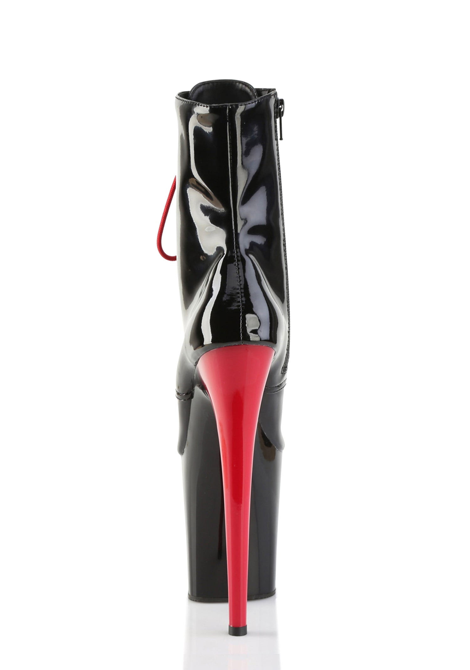 Flamingo-1020 Platform Ankle Boots-Black-Red