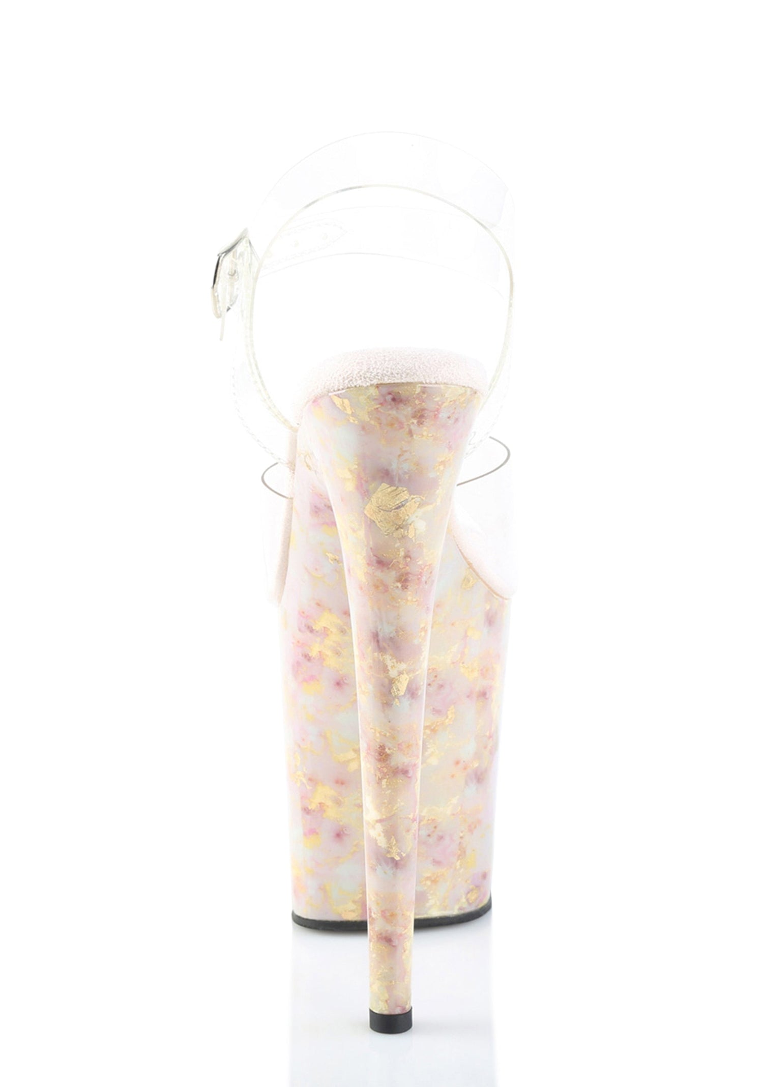 Flamingo-808MB Platform Ankle Strap Sandals-Blush-Gold Marble