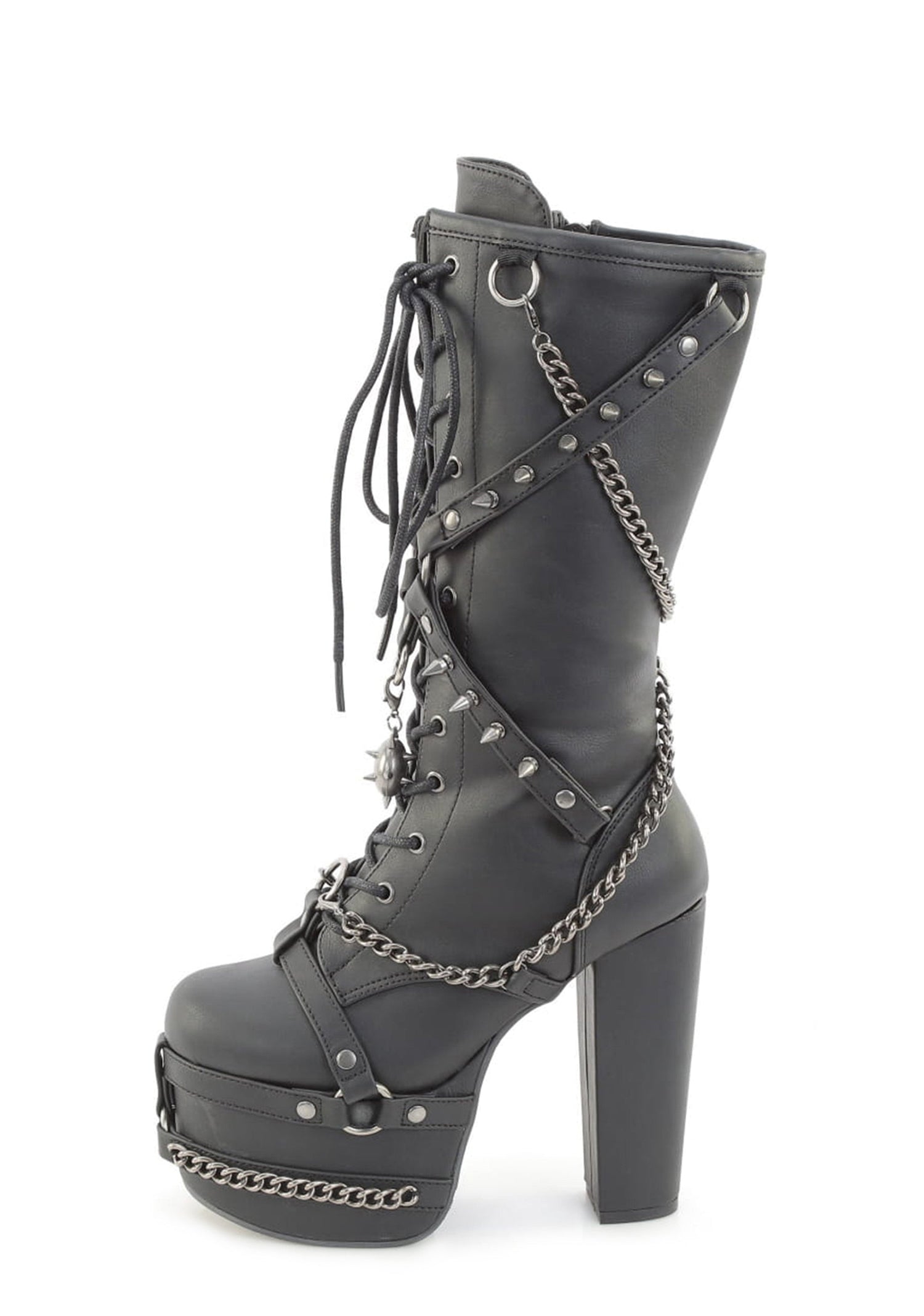 Torment-156 Studded Knee High Platform Boots