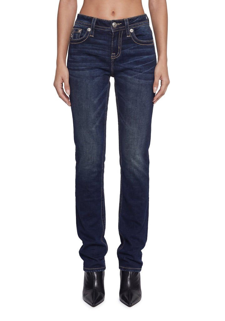 Raelyn Cross Bootcut Jeans 32"
