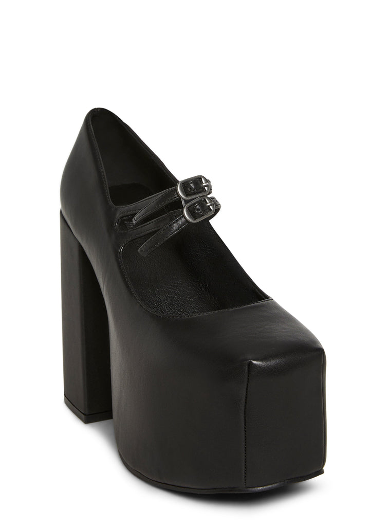 Macabre Meetup Platform Mary Janes - Black
