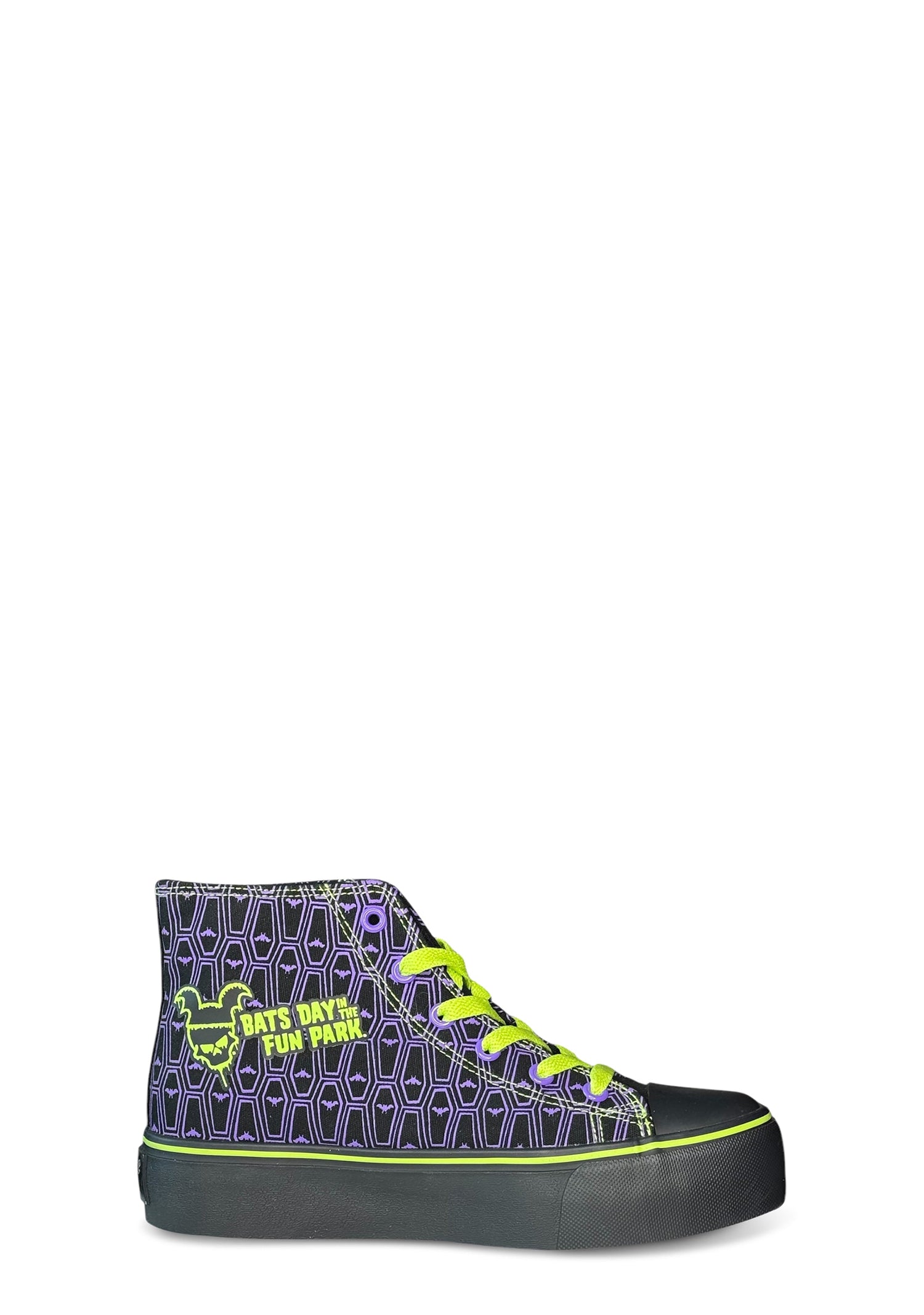 HXC Bats Day Mickey High Top Sneaker - Purple