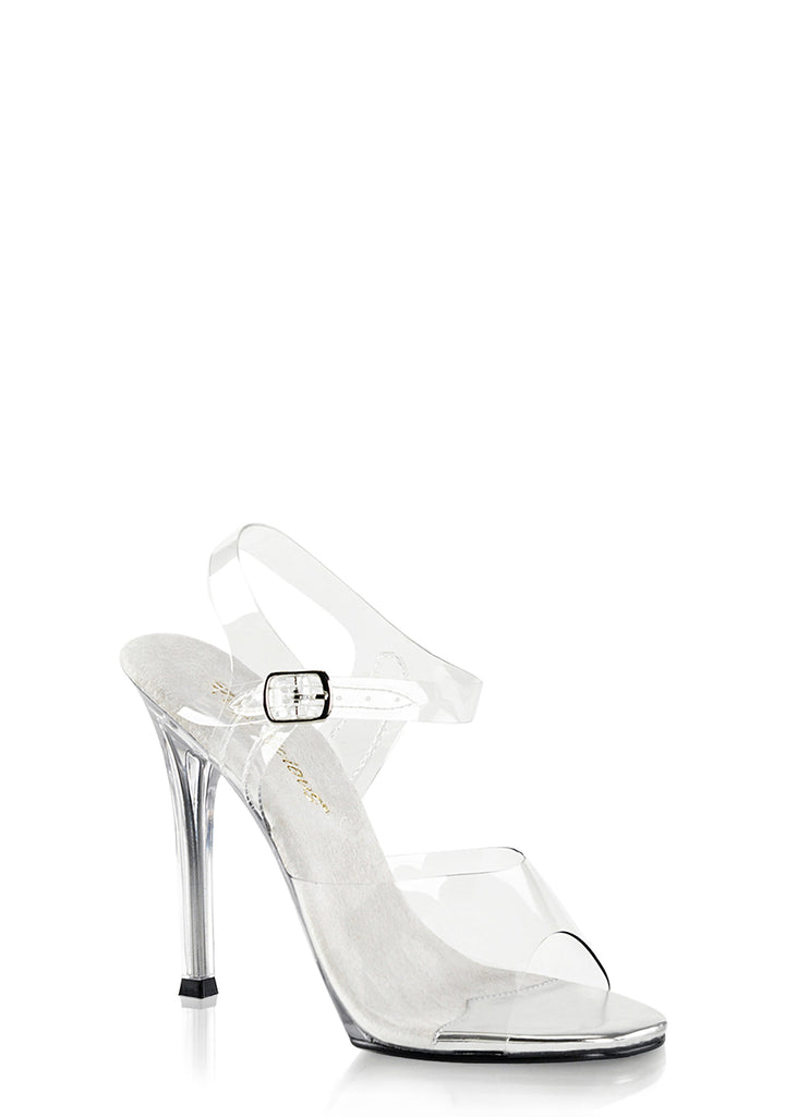 Gala-08 Ankle Strap Slides-Clear
