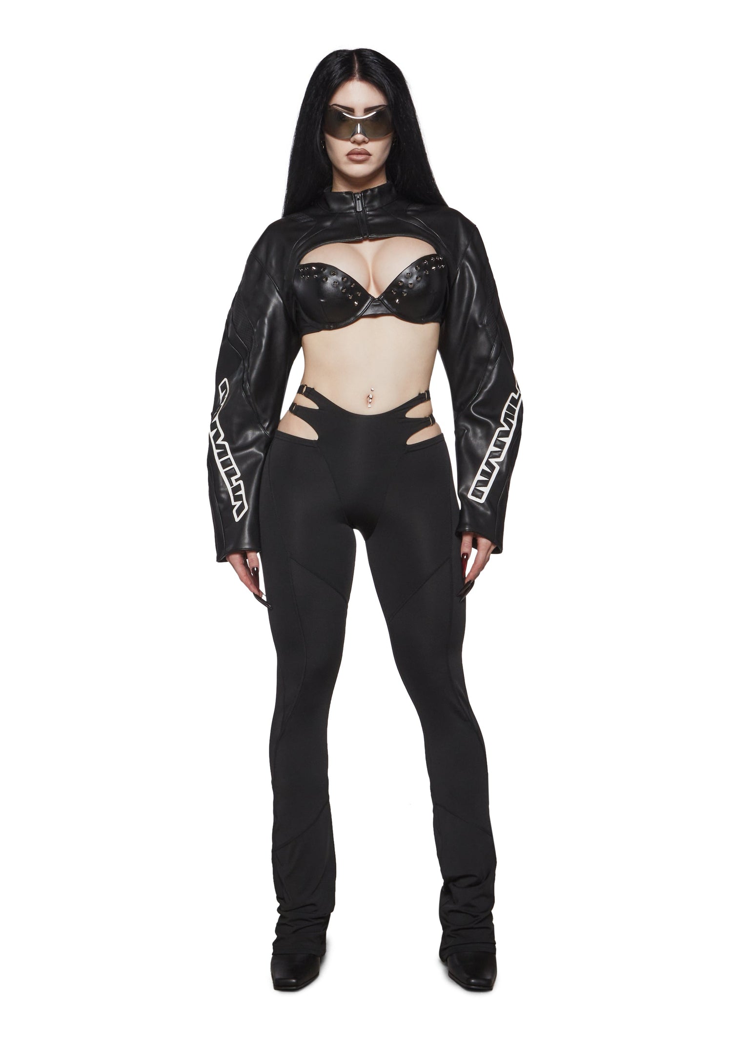 XTC Leather Choker Jacket - White
