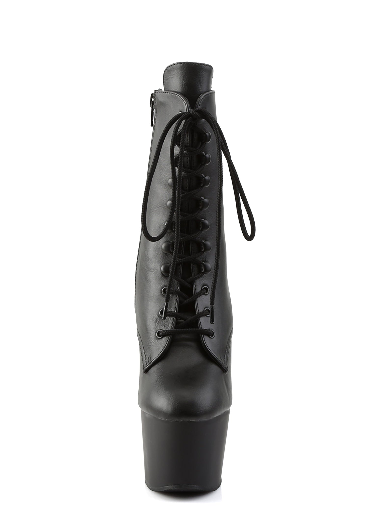 Adore-1020 Platform Ankle Boots-Black PU