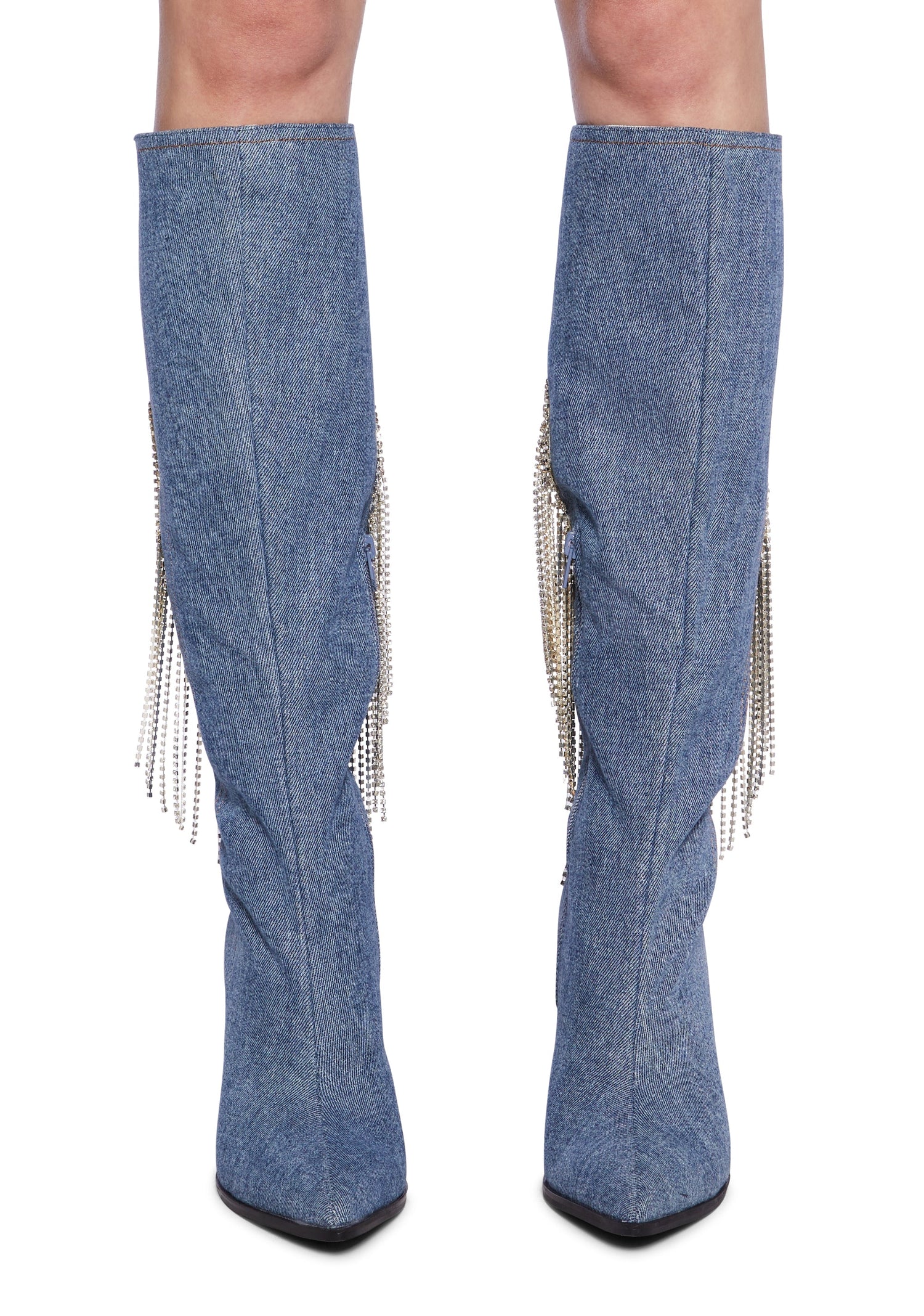 Jacqueline Heeled Boots - Denim