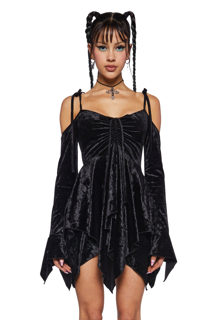 F is For Fairies Handkerchief Dress - Black Velvet